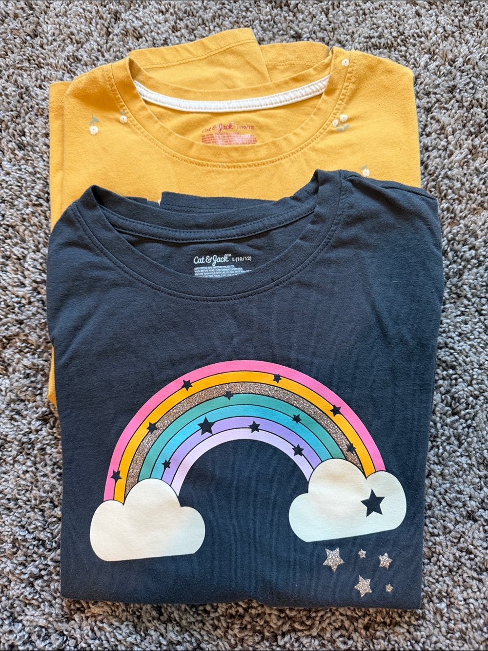Set of 2 Cat & Jack Long Sleeve Graphic Tees